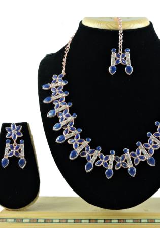 Picture of Statuesque Navy Blue Necklace Set