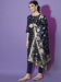 Picture of Cotton & Silk Navy Blue Readymade Salwar Kameez