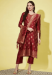 Picture of Cotton & Silk Maroon Readymade Salwar Kameez