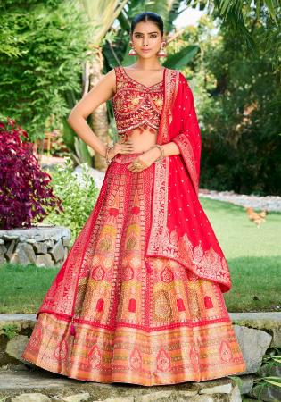 Picture of Stunning Silk Red Readymade Lehenga Choli