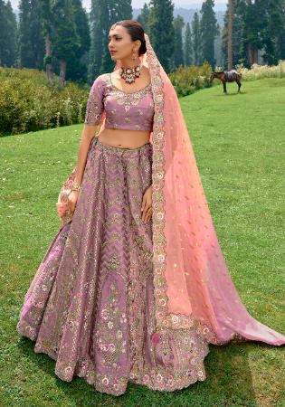 Picture of Ravishing Silk Rosy Brown Lehenga Choli