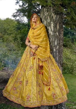 Picture of Fascinating Silk Khaki Lehenga Choli