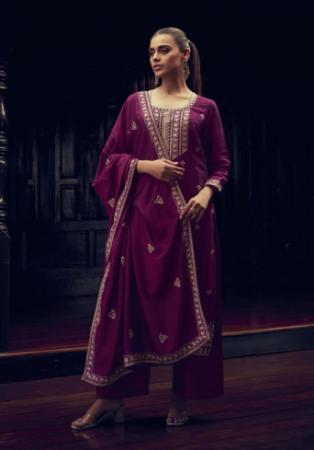 Picture of Beauteous Silk Maroon Straight Cut Salwar Kameez