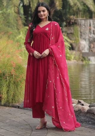 Picture of Marvelous Georgette Hot Pink Readymade Salwar Kameez