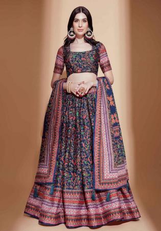 Picture of Grand Chiffon Dark Olive Green Lehenga Choli