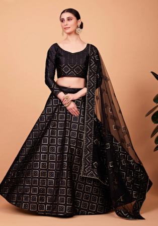 Picture of Admirable Silk Black Lehenga Choli