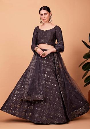 Picture of Marvelous Silk Dim Gray Lehenga Choli