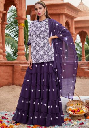 Picture of Georgette Dark Slate Blue Readymade Salwar Kameez