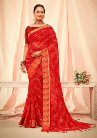 Picture of Resplendent Georgette Dark Red Saree