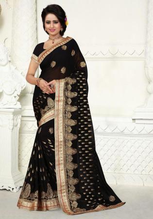 Picture of Sublime Georgette Black Saree