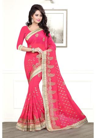 Picture of Superb Georgette Deep Pink Saree