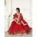 Picture of Statuesque Georgette Fire Brick Saree