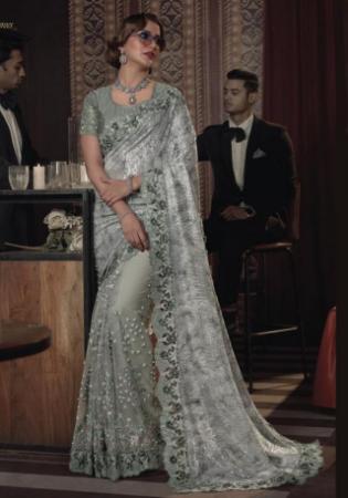 Picture of Beauteous Net & Silk Dim Gray Saree