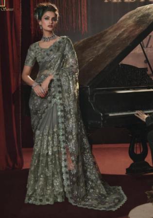 Picture of Elegant Net & Silk Dim Gray Saree