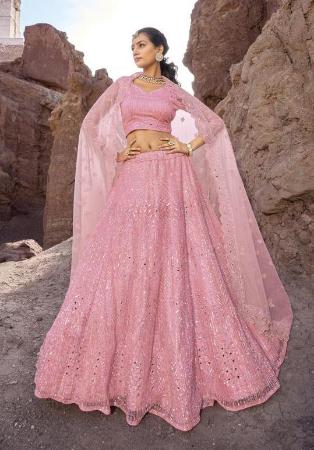 Picture of Classy Net Pale Violet Red Lehenga Choli