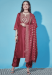 Picture of Cotton & Silk Indian Red Readymade Salwar Kameez