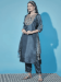 Picture of Cotton & Silk Slate Grey Readymade Salwar Kameez