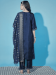 Picture of Cotton & Silk Navy Blue Readymade Salwar Kameez