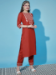 Picture of Classy Chiffon & Silk Red Readymade Salwar Kameez