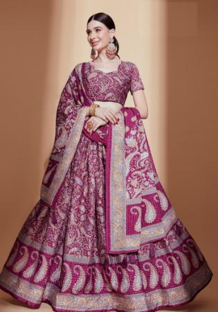 Picture of Charming Chiffon Dark Magenta Lehenga Choli