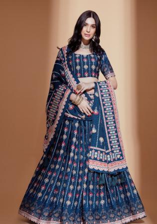 Picture of Nice Chiffon Midnight Blue Lehenga Choli