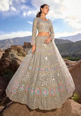 Picture of Georgette & Net Dark Sea Green Lehenga Choli