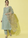 Picture of Cotton Dark Sea Green Readymade Salwar Kameez