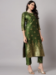 Picture of Cotton & Silk Dark Olive Green Readymade Salwar Kameez