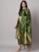 Picture of Cotton & Silk Dark Olive Green Readymade Salwar Kameez