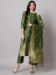 Picture of Cotton & Silk Dark Olive Green Readymade Salwar Kameez