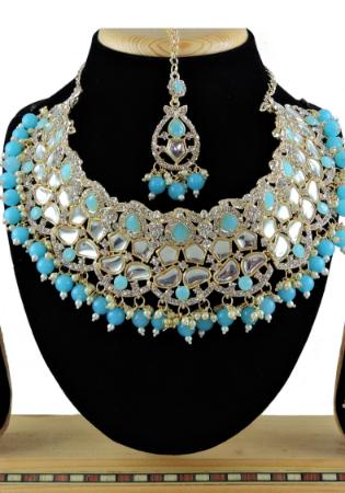 Picture of Beautiful Steel Blue Necklace Set