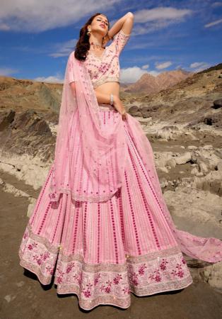 Picture of Superb Georgette & Net Dark Salmon Lehenga Choli