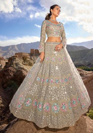 Picture of Georgette & Net Medium Sea Green Lehenga Choli