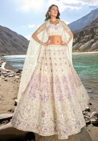 Picture of Wonderful Georgette & Net Linen Lehenga Choli