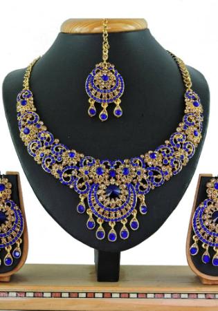 Picture of Delightful Midnight Blue Necklace Set