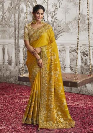 Picture of Splendid Georgette Golden Rod Saree