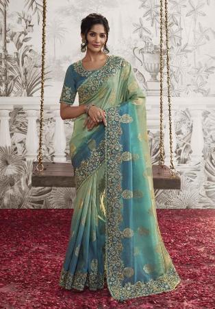 Picture of Graceful Georgette Cadet Blue Saree