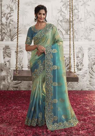 Picture of Beautiful Silk Dark Slate Grey Saree