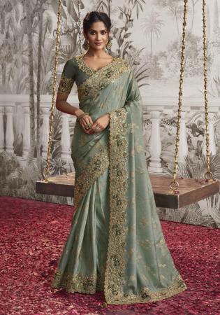 Picture of Admirable Silk Dark Sea Green Saree