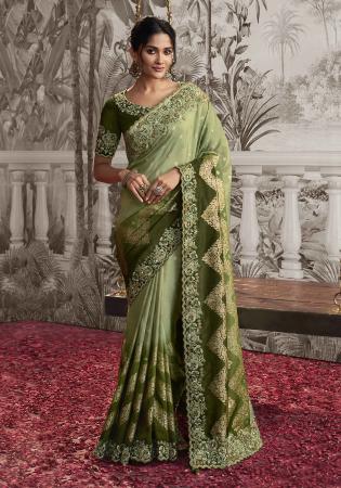 Picture of Pleasing Silk Dark Khaki Saree