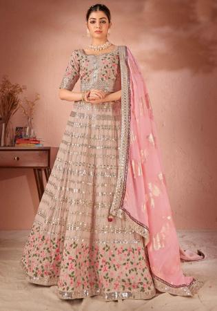 Picture of Shapely Georgette & Net Beige Lehenga Choli