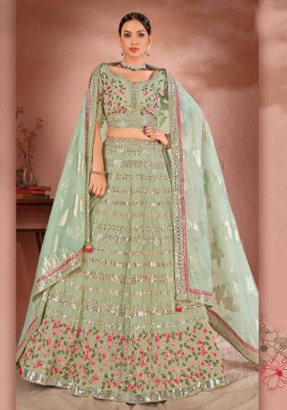 Picture of Lovely Georgette & Net Silver Lehenga Choli