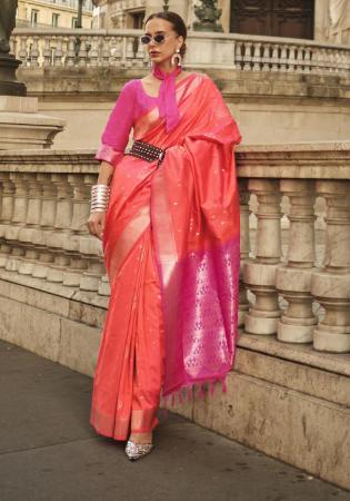 Picture of Enticing Silk Tomato Saree