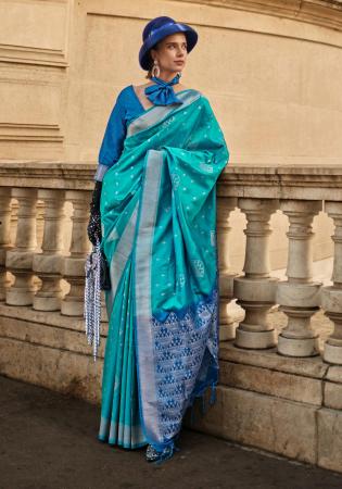 Picture of Ideal Silk Dark Cyan Saree