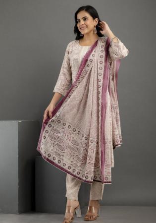 Picture of Fine Cotton Rosy Brown Readymade Salwar Kameez