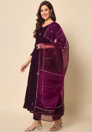 Picture of Beauteous Rayon Saddle Brown Readymade Salwar Kameez