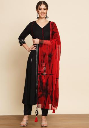 Picture of Classy Rayon Black Readymade Salwar Kameez