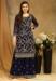 Picture of Georgette Dark Slate Blue Straight Cut Salwar Kameez