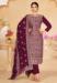 Picture of Chiffon Dark Magenta Straight Cut Salwar Kameez