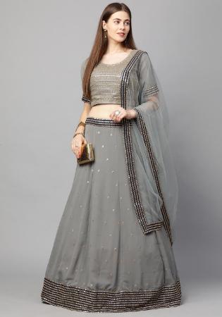 Picture of Splendid Georgette Dark Grey Lehenga Choli